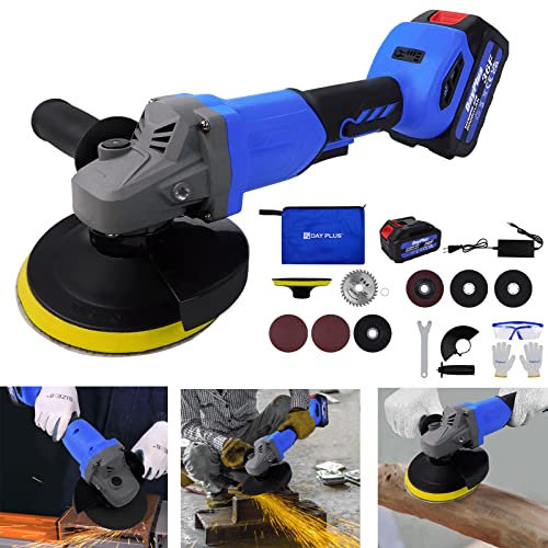 Power - Smerigliatrice angolare, 550 W, 115 mm, 10000 giri/min, con 1 mola, 1 maniglia laterale, protezione da 1 ruota, 1 chiave, perfetta per levigatura, taglio e lucidatura