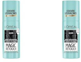 L'Oréal Paris Spray Instantané Correcteur de Racines & Cheveux Blancs, Magic Retouch, Noir, 75 ml (Lot de 2)