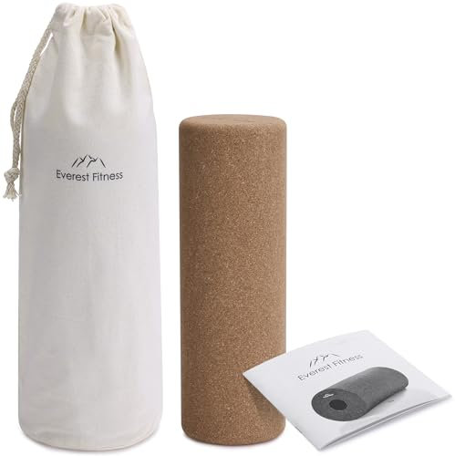 EVEREST FITNESS Faszienrolle Kork - 30cm Pilates Rolle für Yoga Massage Gymnastik Wirbelsäule Rücken - Massagerolle Fitnessrolle Rückenrolle - Faszien Training
