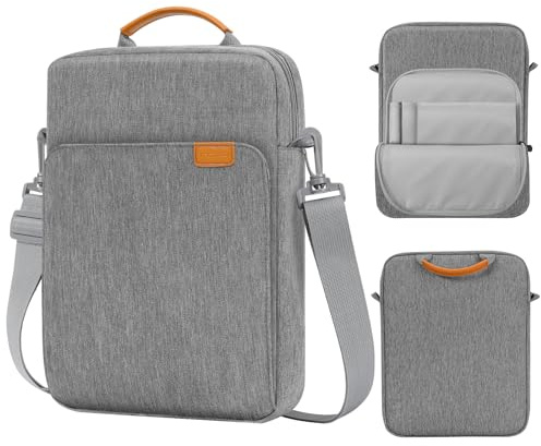 MoKo 13.3-14 Inch Laptop Shoulder Bag with Carry Handle | Laptop Carrying Case Fits MacBook Pro 14-inch M3/M2, MacBook Air 13.6-inch M3/M2 and Tab S8 Ultra 14.6-inch, Dark Gray