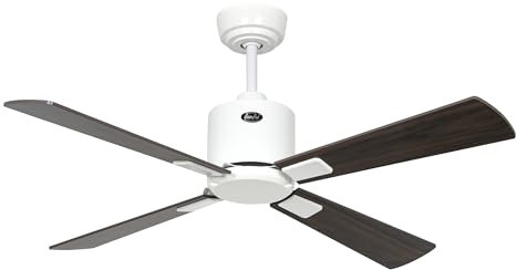 CasaFan Ventilateur De Plafond Avec WiFi ECO NEO III 103 cm 943111W Moteur Blanc/Pelles Réversibles Noyer Et Cerise