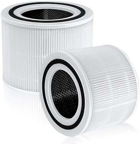 Covienapp Core 300 300S Luftreiniger (2-Stück Austauschfilter) - passend zum LEVOIT Core 300 RF Austauschfilter 3 in 1 Echter HEPA-Filter, Austauschfilter, weiß