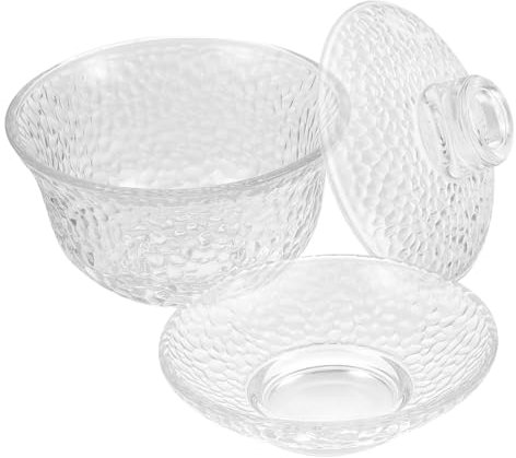 COLLBATH 1satz Klarem Teeglas Und Deckel Elegante Teetasse Für Teezubereitung Vintage Chinesischer Stil Für Teezeremonien Und Desserts Kompakt Und Tragbar