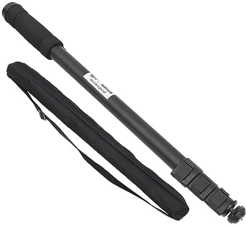 Monopode Compact Extensible pour Appareil Photo en Alliage D'aluminium Noir | Portable, Charge Max 3kg, pour Caméra Numérique, Accessoire Photo Discret et Léger