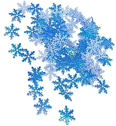 FELTECHELECTR 400stücke Weihnachts-konfetti Schneeflocken-form Blaue Und Weiße Kunststoff-schneeflocken Für Festliche Dekorationen Und Partys Für Weihnachtsfeiern Bastelprojekte Und Mehr