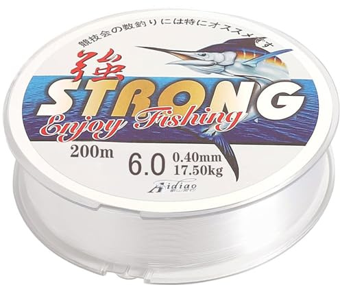 200 M Fish Line,0.4mm Fishing Wire,6.0 Spool Nylon Thread Clear Fishing Wire,Strong Clear String for Hanging decorations.(6.0Typ-0.4mm/200M)