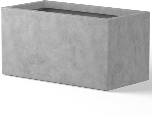 Kante Maceta Rectangular, hormigón Natural, 23.2 Pulgadas de Largo x 11.8 Pulgadas de Ancho x 12 Pulgadas de Alto