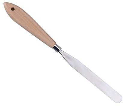 Spatola per Pittura a Olio Manico in Legno Flessibile | Acciaio Inossidabile Ultrafine, Presa Comoda, per Pittura, Adatta ad Amatori e Professionisti