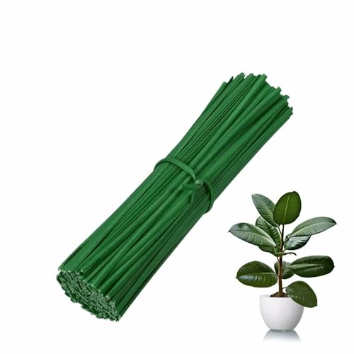 Trädgårdstråd grön plastbelagd 15 cm tråd återanvändbar flexibel kabel vridning band växtstöd band för hem kontor trädgård gårdar klättring vinstockar frukt knyta växter buskar blommor grönsaker (100
