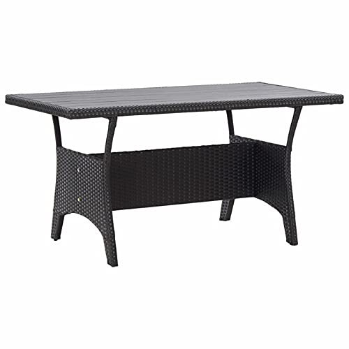 Fasba Gartentisch Schwarz 120x70x66 cm Poly Rattan, Esstisch, Terrassentisch
