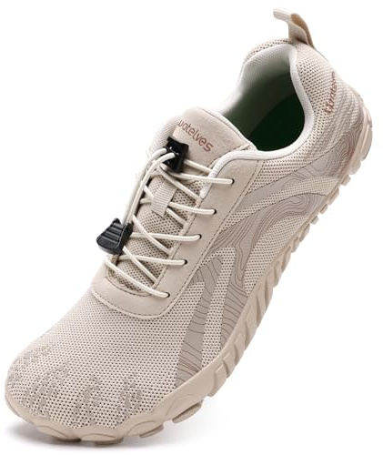 WateLves Chaussures pieds nus pour femme - Chaussures de trail minimalistes - Légères et respirantes - Chaussures de marche - Chaussures de fitness, A beige., 39 EU
