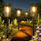 XUNIVERS Lámpara solar exterior para jardín,Luces Solares Jardín,4 piezas,luz solar al aire libre con luz cálida,IP65 impermeable,iluminación exterior solar para caminos, decoración de jardín al