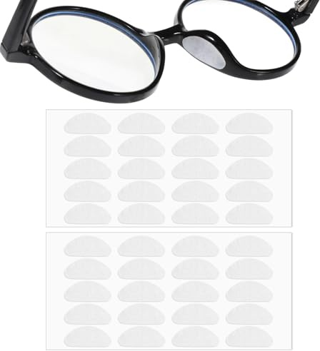 20 Paar Silikon Nasenpad 1mm Brille Nasenpads Selbstklebende Anti Rutsch D Form Transparente Nasenpads Brillezubehör für Sonnenbrillen Brillen Vollrahmen Brillen