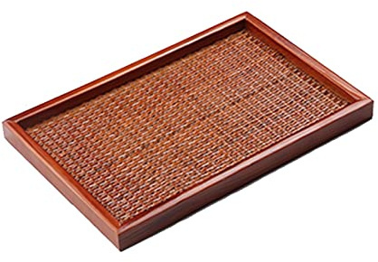 GFHTRELY Bandeja de servicio, bandeja de madera, bandeja multiusos, bandeja rectangular para té, bandeja de desayuno, paleta de decoración del hogar (C)