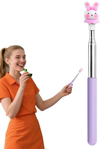 Huxibai Pointer Finger Stick | Ausziehbarer Lehrer Zeigestab,Cartoon Rutschfester Lehrstab, Klassenzimmerbedarf Für Kindergarten & Grundschule