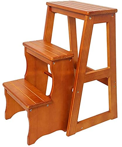 Marchepied pliable à 3 niveaux pour adultes – Marchepieds de lit en bois avec capacité de 136 kg, parfait pour les lits hauts et les étagères debout – Design peu encombrant