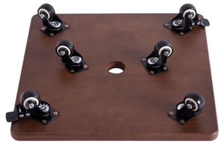 Chariot à plantes en bois avec roues verrouillables à 360° – Support robuste pour pot de fleurs d'extérieur 40 x 40 cm, idéal pour le jardin et la terrasse, chariot mobile pour un transport facile
