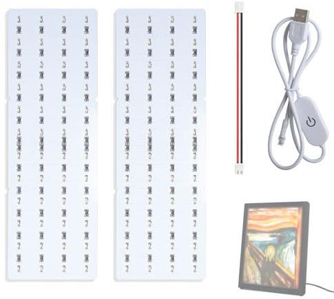 2PCS CMYK Lithophane LED Backlight Board Kit Compatible with Bambulab A1/A1 mini/P1/P2S/X1C/H2D Stampanti 3D,Kit Scheda Luminosa PCB con Cavo Alimentazione USB per Modelli Fotografici Stampati in 3D
