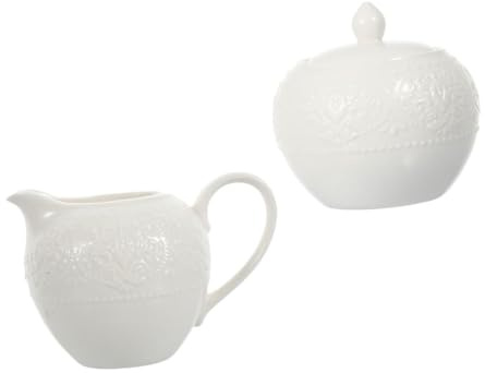 jojofuny 2 pièces Pichet Lait et Sucrier Céramique Pot de Rangement Café Pratique Surface Lisse et Polie pour Maison Restaurant Bar