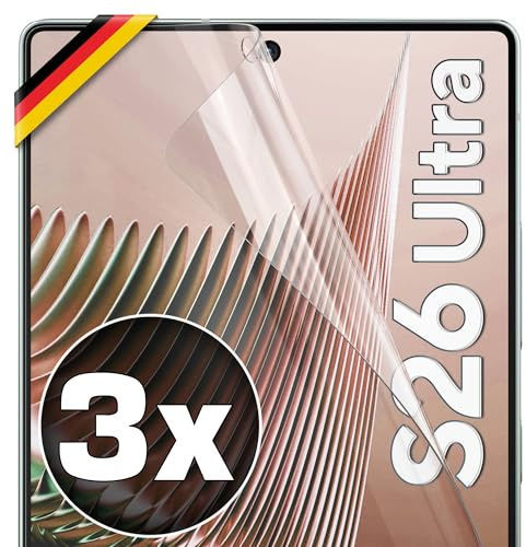 UTECTION 3X Schutzfolie für Samsung Galaxy S26 ULTRA - Fingerabdruck kompatibel - Premium Folie KEIN Glas - Hüllenfreundlich - Anti Kratzer Displayschutzfolie Ultra Clear - Schutz Displayfolie