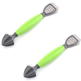 PEPWE Lot de 2 zesteurs d'agrumes en acier multifonction - Râpe et presse-agrumes - Design compact - Pour barmen - Accessoires pour garnitures de citron