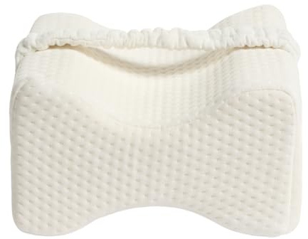 OHS Knee Pillow, Memory Foam Knee Pillow for Sleeping on Side Washable Cover Side Sleeper for Relieving Back Hip Support and Alignment Sciatica Pillows Pain Relief Knee Cushion, White