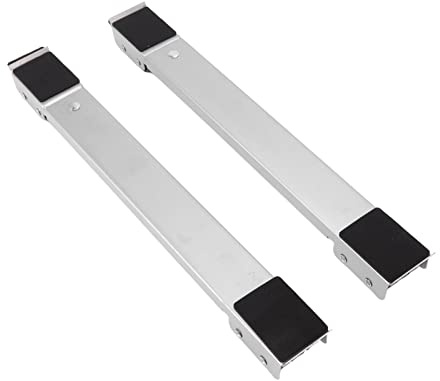 SUNGOOYUE Staffa per Rulli Mobili per Carichi Pesanti, Rullo Mobile per Apparecchi Regolabile Estensibile con Cuscinetti Antiscivolo e Freno per Lavatrice, Frigorifero, Lavastoviglie, (SILVER)