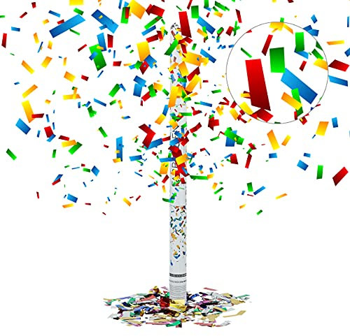Relaxdays Cannone Sparacoriandoli 80 cm, Idea Regalo, Decorazione per Feste e Carnevale, Gittata di 6-8 m, Colorato