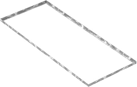 Fenau - Gitterrost-Zarge 500 x 1200 x 23 mm für Rosthöhe von 20 mm, verzinkt – mit Aussparung für Maueranker - Passend für Baunorm-Rost: Fenau 490 x 1190 x 20 mm