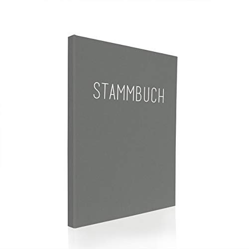 Hochzeitideal Stammbuch der Familie A4 inkl. Personalisierung Bezug Leinen Nr. 120 (Grau)
