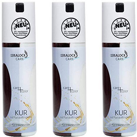 Keralock care+color Kur mit Farbauffrischung für Braunes Haar, 3er Pack (3x200ml)