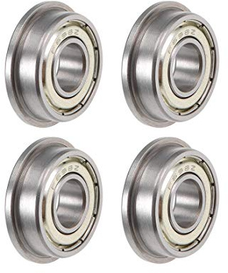 sourcing map F698ZZ Flanged Ball Bearing 8x19x6mm Shielded Chrome Steel Flange Rip Bearings 4pcs