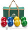 ApudArmis 90mm Bocce Balls Set, Lighter Outdoor Bocce Game for Backyard/Lawn/Beach - Set of 8 Soft PE Balls & 1 Pallino & Nylon Carrying Case & Measuring Rope for kids Adults family