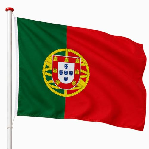 Partychimp Drapeau Portugal 90 x 150 cm Drapeau Portugais Drapeau National du Portugal pour Événements Supporters Décoration et Fêtes