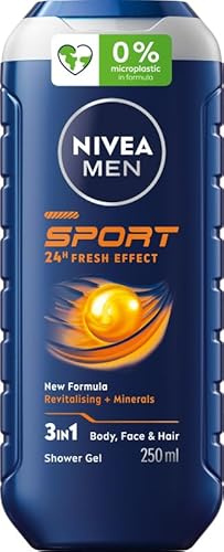 NIVEA MEN Sport 3-i-1 Regenererande Duschgel för Män 250 ml