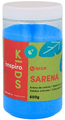 INNSPIRO Arena de colores NEON Azul 600 Gr., para Decoración y Manualidades