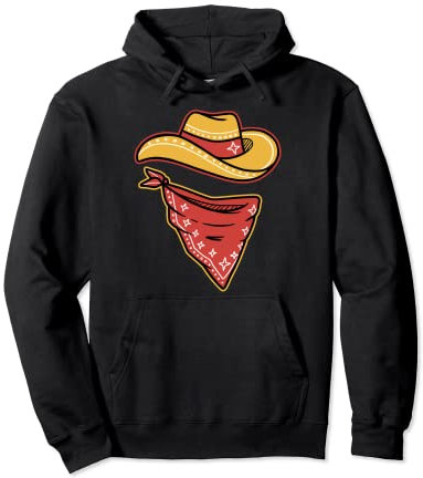 Westernhut und Bandana Cowboy Pullover Hoodie