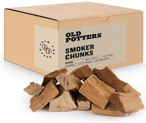 Old Potters Ofengetrocknete Räucherbrocken 840 Cu. Zoll, Eiche ~ 5-5,4 kg zum Grillen und Räuchern Eichenholzstücke für Geschmack