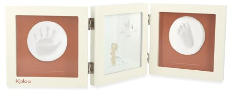 KALOO Drömmar om mjukhet - Min fotoram och babyfotavtryck - kit med leravtryck - Lätt att använda och inte smutsig - Födelsegåva - Beige, K220001