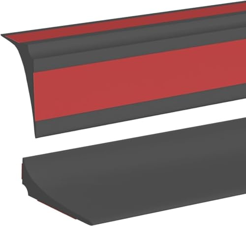 2M Bande d'étanchéité Silicone Pliable Barrage d'eau Seuil de Douche Joint Douche Barriere de Douche Anti Débordement pour Salle de Bain Evier Cuisine,45x15mm Noir(Deux Côtés Adhésifs)