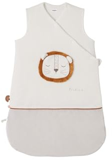 Noukie's NOUKIES - Gigoteuse bébé Hiver 0-3 Mois 50 cm - TOG 2 à 3,5 Fermeture Zippée Veloudoux Bicolore Babou Le Lion