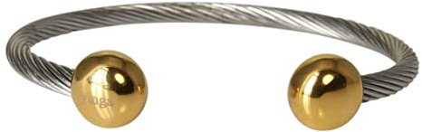 Yinga-Vital Magnetschmuck Armreif. Deutsche Firma mit Service, Armreif im Stil Bicolor mit 2 Magneten, GRÖSSE S.