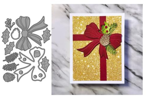 Sredwtk Kranz Weihnachtsdekoration Stanzschablonen Weihnachten Metall Prägeschablonen Stanzformen Schneiden für DIY Karte Sammelalbum Scrapbooking Fotoalbum Deko Cutting Dies