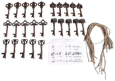 Abrebotellas Con Llave Vintage De 25 Uds, Abridor De Botellas Con Llave Para Recuerdos De Boda Con Etiqueta Y Cuerda De Yute, Regalo De Recuerdo Para Fiesta De Boda Para Invitados