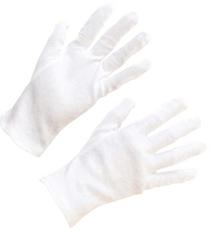 CIYODO 12 Paare Arbeitshandschuhe Münzhandschuhe Baumwolle trockene Hände Handschuhe feuchtigkeitsspendende Handschuhe Sicherheitshandschuhe Baumwoll-Handschuhe Jersey Weiß