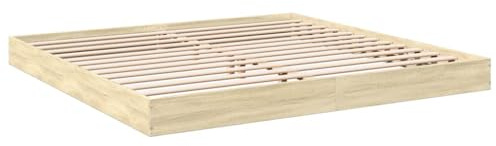 vidaXL Estructura de Cama Madera de ingeniería Roble Sonoma 180x200 cm, Muebles de Dormitorio, Camas, Cama Doble, Cama, somier, Cama de palets
