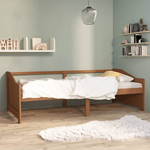 LAPOOH Tagesbett 3-Sitzer Honigbraun Massivholz Kiefer 90x200 cm, Schlafsofa, Daybed, Bettsofa, Sofa Bed, Sofabett, Schlafcouch, Jugendbett, Bettgestell, Bettcouch - 322166