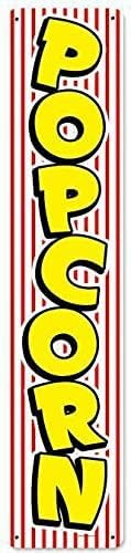 kisoyo Retro Movie Cinema Theater Deco Popcorn Metallschild Einzigartige Wanddekoration 40,6 x 10,2 cm