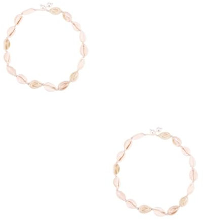 VALICLUD 2St Muschelkette für Frauen für den jahrestag bescherung weihnachten Muschel-Fußkettchen Perlen Muschelarmband Mama Halskette Schmuck Frauen Shell Halskette