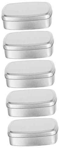 MAGICLULU 5Er-Box Alu-Box Seifendosen Seifenschale mit Abfluss Deckeldosen Seifenspender automatisch aufbewahrungsdose Storage Boxes reisebox Seifenhalter aus Aluminium Aluminiumdosen Silver